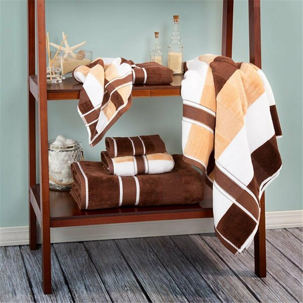 Daphnes Dinnette 100 Percent Cotton Oakville Velour Towel Set Chocolate - 6 Piece DA3239754